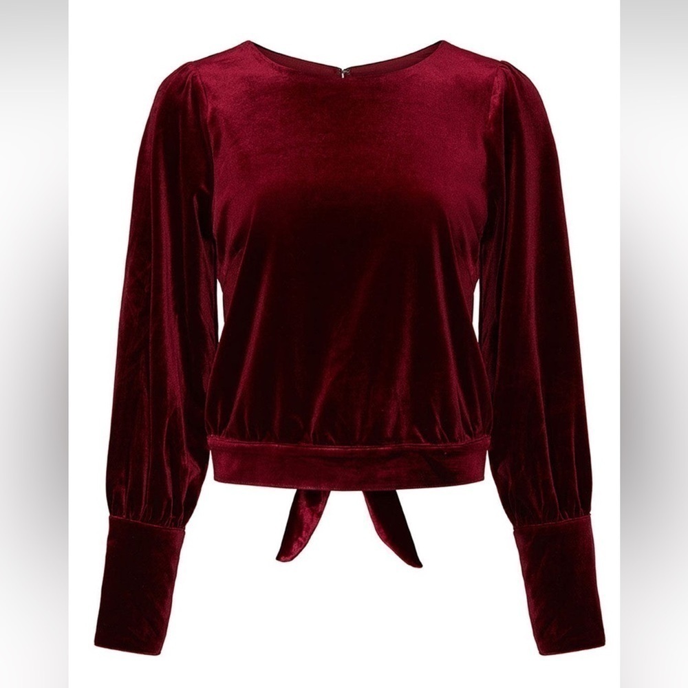 Adelyn Rae Stella Open Tie Back Velvet Sweater Blouse Size XL